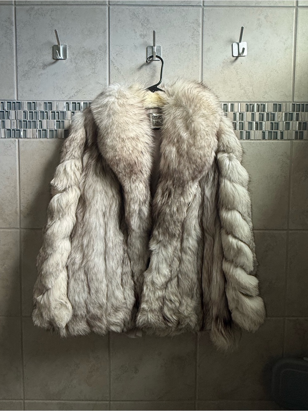 Saga Furs Plush Cream-Taupe Fox Fur Jacket